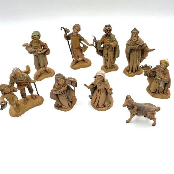 Vintage Fontanini Heirloom Depose Made Italy 1983 Small Nativity Figures 9 pcs - Picture 5 of 16